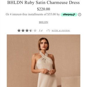 BHLDN Ruby Satin Charmeuse Dress: Champagne